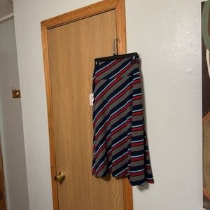 Lularoe "Azure" NWT Size 3XL w/Stripes Pull-On Knee-Length A-Line Skirt